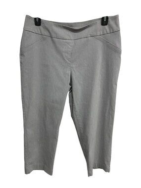 Alia 16 Gray Pull-On Capri Pants Lightweight Stretch Minimalist Calmcore